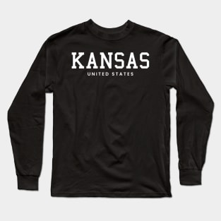 Kansas City Missouri United States Vintage Minimalist Kansas City Missouri State Name Sport Design Tees Long Sleeve T-Shirt